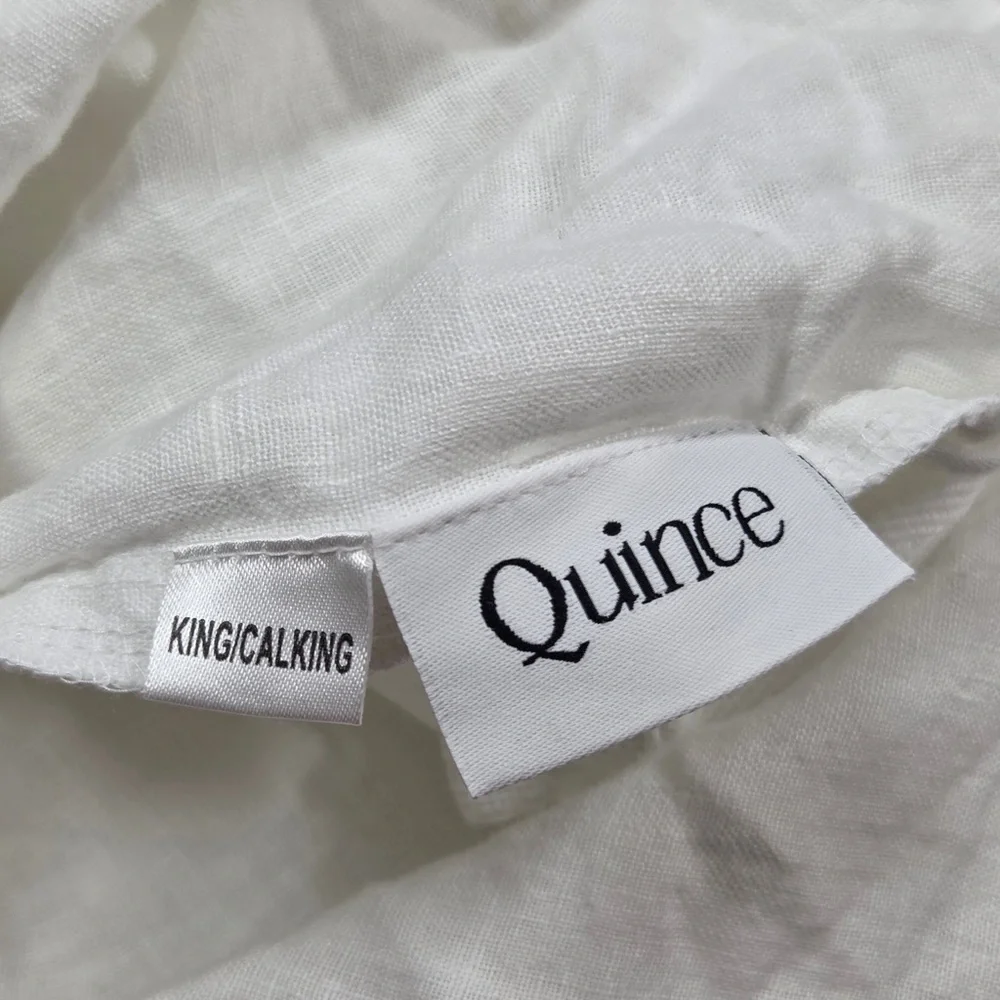 QUINCE European Linen Duvet Cover King/Cal King White 6844